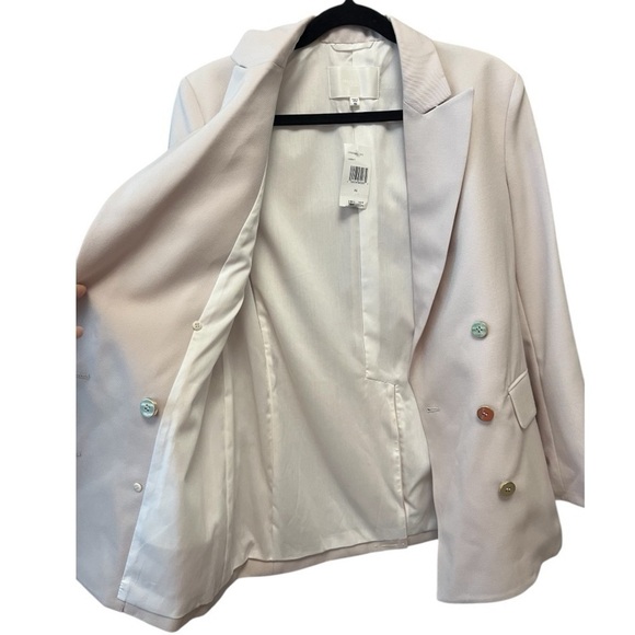 Moussy Vintage Wool Blazer XS | Double-Breasted Ivory Jacket | NWT $740 - Picture 7 of 10